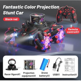 Resim Sürüklenme Rc Araba 4wd 2.4g Rc Projeksiyon Oyuncak Arabalar Uzaktan Kumanda Blackred 1704v 