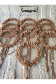 Resim Kınasepeti Bordo Nedime Defi (1 adet), Dantelli ve 3D Çiçekli Kına Gecesi Tefi, Gelin Arkadaşı Grubu 