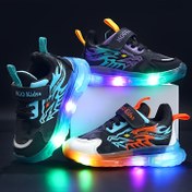 Resim Erkek ve Kız Çocuklar için MGO Kidss LED Işıklı Ejderha Ayakkabıları 1-9 Yaş - Kamuflaj & Düz Desenli, Dayanıklı PU Üst, TPR Taban ve EVA Yastıklama ile Spor Sneaker, Her Mevsim Kullanım, Gençler İçin Oyun Ayakkabısı, Sihirli Bant Bağcık 