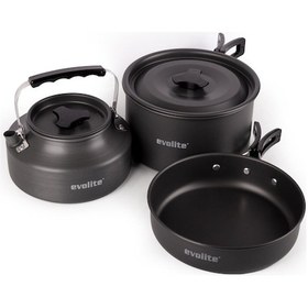 Resim Evolite Tria Pot Çaydanlıklı Tencere Seti Siyah 