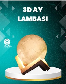 Resim 16 Renkli 3d Ay Gece Lambası Rgb Modlu Şarjlı Uzaktan Kumandalı Çok Renkli 