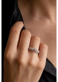 Resim Yeni Beyaz Beştaş Altın Yüzük 