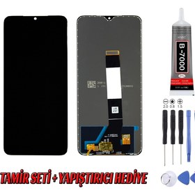 Resim Genos Xiaomi Poco M3 Lcd Ekran Çıtasız Siyah Montaj Kiti Hediye 