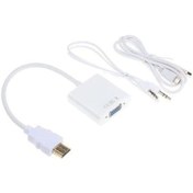 Resim HDMI TO VGA KABLO ÇEVİRİCİ DÖNÜŞTÜRÜCÜ + SES + GÜÇ DESTEKLİ 