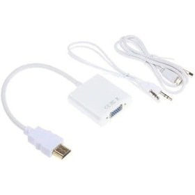 Resim HDMI TO VGA KABLO ÇEVİRİCİ DÖNÜŞTÜRÜCÜ + SES + GÜÇ DESTEKLİ 