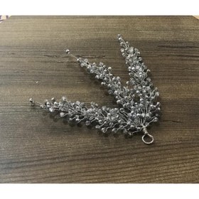 Resim ASİMEL TAÇ & TASARIM Acık Gri Gelin Tacı Saç Aksesuarı Düğün Kına Nikah Çekim 