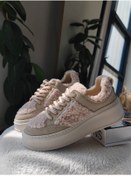 Resim Muggo FLEECY Kalın Taban Bağcıklı Peluş Detaylı Kadın Kışlık Sneaker Spor Ayakkabı 