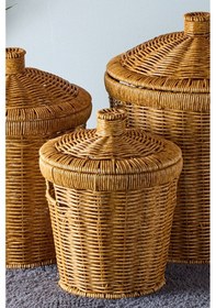 Resim Bansko 3'lü Kahverengi Patates Soğan Sarımsak Sepeti Acıkkahverengı Hasır Kahve 