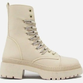 Resim Beety 23bk158.9075 Bej Fermuarlı Yüksek Taban Kadın Postal Bot Bej 