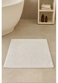 Resim 3'lü Ayak İzli Bukle Ayak Havlusu Seti 250 Gram - Paspas Banyo Seti 3 Adet Beyaz 