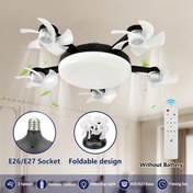 Resim 1 5-Head Drone Fan Işık, LED Akıllı Tavan Fan Işığı - E27 Vida Tabanı, Uzaktan Kumanda, 3 Hız Parlaklık Ayarı, 3 Hız Hız Ayarı, Enerji Tasarrufu Göz Koruma LED Işık, Oturma Odası Yemek Odası Yatak Odası ABS Sessiz Entegre Tavan Fan Işığı, Ev Dekorasyonu için Kolay Kurulum 
