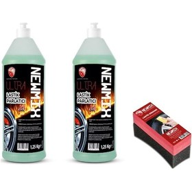 Resim Newmix 2'Li Set Jel Lastik Parlatıcı 1.25Kgx2 Uygulama Süngeri 