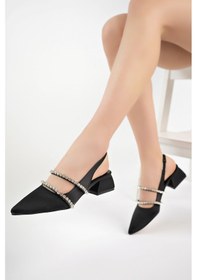 Resim Bulutmod Ba04490 Siyah Kadın Çift Şerit Taş Abiye Kısa Klasik Top Siyah 