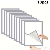 Resim Cloudstore 10 Adet A4 Manyetik Çerçeve - Gümüş Renk, Yapışkanlı Duvar Çerçevesi, Elmas Tablo Ve Posterler İçin 