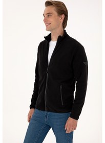 Resim U.S. Polo Assn. Erkek Regular Fit Siyah Polar Örme Hırka 50313779-VR046 