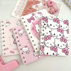 Resim 1 Adet Hello Kitty Spiral Defter Karikatür Kalınlaştırılmış Kitap Yüksek Görünüm Ucuz Sevimli Ödev Kırtasiye Rastgele Renk 