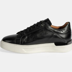 Resim Desa Erkek Siyah Bağcıklı Deri Sneaker 