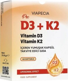 Resim Viapecia Pro D3 + K2 60 Kapsül 