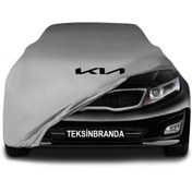 Resim ULTRASHOP Kia Optima 3 (2010 - 2015) Gri Kumaş Araba Branda Logolu Kumaş Araba Brandası Penye Oto Branda 