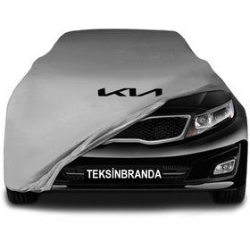 Resim ULTRASHOP Kia Optima 3 (2010 - 2015) Gri Kumaş Araba Branda Logolu Kumaş Araba Brandası Penye Oto Branda 