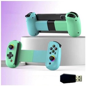 Resim Sones D8 Cep Telefonu Esnek Bantlı Işıklı Oyun Kumandası Çift Hall Kablosuz Bluetooth Somatik Titreşimli Tutucu Pc / Android / Ios / Tablet / Ps3 / Ps4 / Switch İçin, Renk: Yeşil Mavi + Alıcı Diğer 