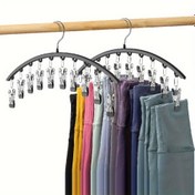 Resim 10-Parça Metal Askı ile Parlatılmış Yüzey - Alan Tasarruflu Gardırop Organizer, Çok Fonksiyonlu Eğri Askı, Pantolon, Çorap, Çorap için - Dayanıklı Ev ve Perakende Giyim Askısı 