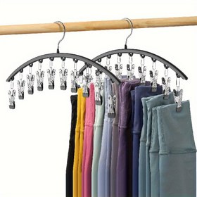 Resim 10-Parça Metal Askı ile Parlatılmış Yüzey - Alan Tasarruflu Gardırop Organizer, Çok Fonksiyonlu Eğri Askı, Pantolon, Çorap, Çorap için - Dayanıklı Ev ve Perakende Giyim Askısı 