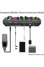 Resim KEEPRO sosyal medya canlı yayınları için ses mikseri canlı yayın ses kartı 