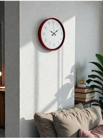 Resim 36 Cm Standart Kırmızı Duvar Saati Çok Renkli 