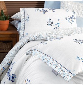 Resim Sarev Bonamy Mavi King Size Battal Boy %100 Pamuk Nevresim Takımı 