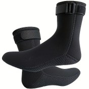 Resim Unisex 3MM Kalın Neopren Dalış Çorapları, Kaymaz Sıcak Aşınmaya Dayanıklı Kış Yüzme Çorapları Soğuk Gezinme Şnorkelle Dalış Plaj Su Sporları Çorapları Ayakkabıları 