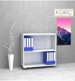 Resim Kobiç Ofis Dosya Dolabı Raflı Suntalam Dolap 70x35x80 Cm Beyaz Beyaz 