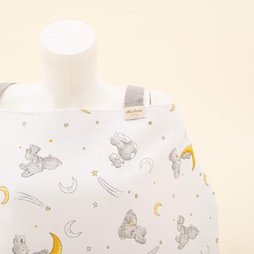Resim Çift Katlı Muslin Emzirme Önlüğü - Gri Tavşan 