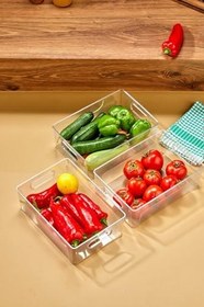 Resim Buzdolabı ve Dolap İçi Düzenleyici Şeffaf Organizer Set - 3 Adet, CN.PPY.811 