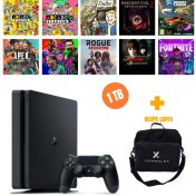 Resim Sony PlayStation 4 Slim 1TB + 10 Dijital Oyun + Tek Kol + ConsoleX Çanta (Yenilenmiş) 