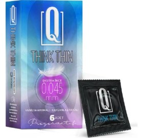 Resim Q Think Thin 6'lı Ekstra Ince Vanilya Aromalı Prezervatif 