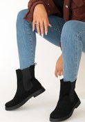 Resim Pembe Potin Rahat Taban Kadın Lastikli Bot&Bootie 020-L1212-22Süet 