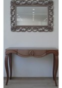 Resim Dresuar AVANGART ASLAN Model Kayın Parlak eskitme GRİ ayak MDF tabla CNC nakış Çerçeve ayna Elyapım Gri 