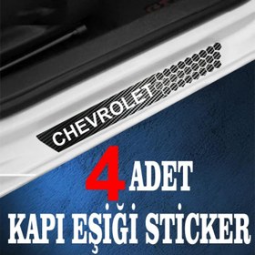 Resim Chevrolet uyumlu özel Oto Kapı eşikleri Sticker Karbon 4 Adet 