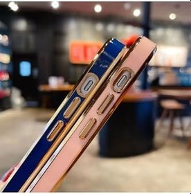 Resim Apple iPhone SE 2020 Kılıf Kamera Lens Korumalı Kenarları Uyumlu Gold Arkası Şeffaf Silikon 