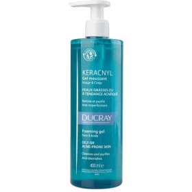 Resim Ducray Keracnyl Foaming Gel - Yağlı ve Akne Eğilimli Ciltler İçin Temizleme Jeli 400ml 