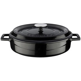 Resim Lava Döküm Çok Amaçlı Yayvan Tencere Çap Ø 28 Trendy Serisi - Siyah Siyah 