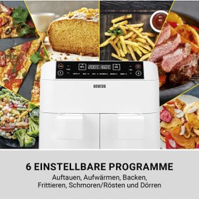 Resim N8werk 5.5 L Kapasiteli Yağsız Fritöz Tek Hazne LED Ekranlı Kolay Temizlik Özelliği 