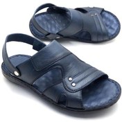 Resim Umut Deri Büyük Numara Ortopedik Masajlı Sandalet (485690837) 