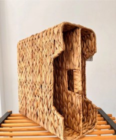 Resim akdenizhome CL-11043 CASA Örgü Hasır Gazetelik – Doğal Örgü Dekoratif Gazete ve Dergilik (38×18×33 cm) 