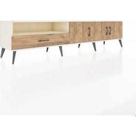 Resim Hyperion Tv Ünitesi 3 Raflı Tek Çekmeceli 3 Kapaklı 220x44x51 Aytaşı-çam Atlas Çam/atlas Çam - Aytası 