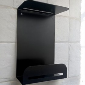 Resim Raffa Metal Dergilik Gazetelik Duvar Tipi Kitap Rafı Organizer Siyah 