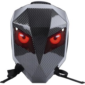 Resim LED Gözlü Motorcu Çantası - LED Gözlü Sırt Çantası, Kask Çantası - Karbon Görünümlü 