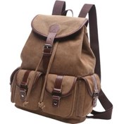Resim Suntek Kanvas Sırt Çantası Okul Yürüyüş Satchel Çanta Kahve Rengi Za Kahverengi 