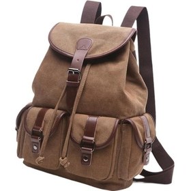 Resim Suntek Kanvas Sırt Çantası Okul Yürüyüş Satchel Çanta Kahve Rengi Za Kahverengi 